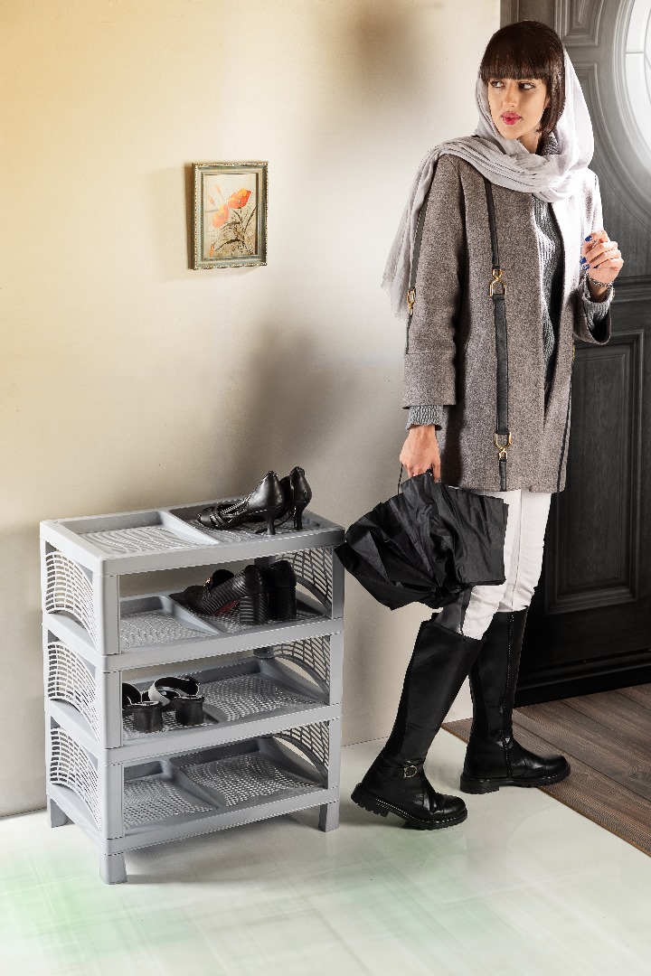 نظم دهنده کفش چهار طبقه مستطیل بزرگ